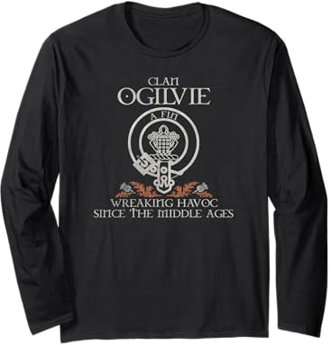 Clan Ogilvie Crest, Surname, Scottish Heritage Vintage Long Sleeve T-Shirt