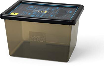 LEGO Batman Storage Box, 18 L, Stackable - Large, Transparent Black