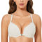 DOBREVA Damen Vorderverschluss BH mit Bügel Push Up Spitzen Neckholder BHS Racerback Tiefer Ausschnitt Gepolsterter Elfenbein 80A