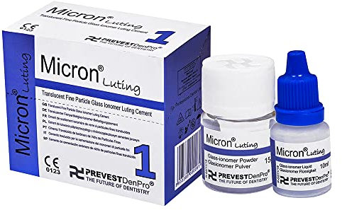 PREVESTDenPro Micron Dental Glass Ionomer Luting Cement, Crown Bridge Veneer Adhesive for Permanent Crown Restoration, Natural Shade, High Compressive Strength, Tooth Repair Kit…
