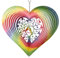 CIM Edelstahl Windspiel - Rainbow Lovebirds - Ø 200mm - leichtdrehendes Windmobile mit brillanten Farben- inklusive Aufhängung - attraktive Raum- Fenster und Garten-Dekoration