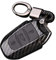 Happyit Coque en Fibre de Carbone ABS + Silicone Clé de Voiture Couverture Cas pour Peugeot 301 307 206 3 Boutons sans Clé Porte-clés (Noir)