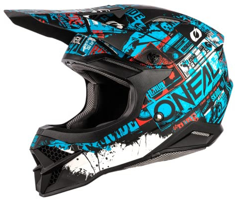 O'NEAL | Motocross-Helm | MX Enduro | ABS-Schale, Lüftungsöffnungen für optimale Belüftung & Kühlung | 3SRS Helmet Ride | Erwachsene | Schwarz Blau | Größe XL