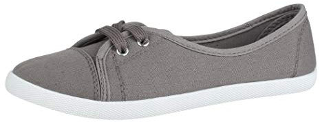 Elara Damen Ballerinas Sneaker Schnürer Chunkyrayan BD1413 Dunkelgrau-38