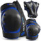 SKATEWIZ Patines Adulto, Protecciones Patines - Protecciones Skate Adulto - Protecciones Patines Adulto, Rodilleras Skate - Kit Protección Patines - Smash Talla L Azul y Negro