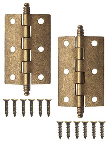 FUXXER® 2x Antike Scharniere, Metall-Scharniere im Vintage-Stil, 107x51 mm, bronze