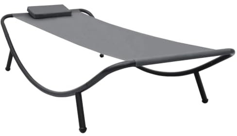 Revera Gartenliege Grau 200 x 90 cm aus Stahl