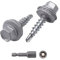 (150 Stück) Metall-Dachschrauben 4,8 x 25 mm lackierte selbstbohrende Schrauben mit EPDM-Unterlegscheiben, Blech-Sechskantschraube (150, weißes Aluminium RAL 9006)
