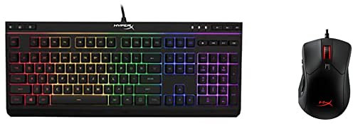 HyperX Alloy Core RGB – Membran Gaming-Tastatur (US Layout) & HX-MC005B Pulsefire Raid - Ergonomische - 11 programmierbare Tasten RGB Gaming Maus Mouse, Schwarz