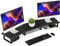 Aothia Groß Monitorständer,2- oder 3-Monitor Stand,Bildschirmerhöhung mit verstellbarer Länge und Winkel, Desktop-Organizer-bildschirm ständer für Computer, Laptop, Drucker, TV (schwarz)
