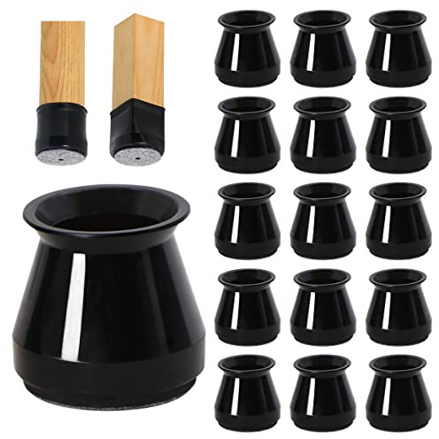 Lot de 32 Protection Pied de Chaise,Petit protège Pied de Chaise, Protections de Sol en Silicone Noir pour Pieds de Chaise avec Patins en Feutre (Fit:23-32.9 mm)