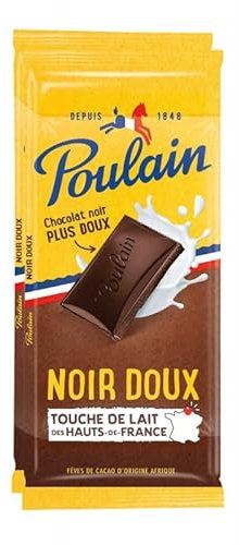POULAIN - Tablettes de chocolat noir doux à croquer - 190G - Plaisir intense pour les papilles - Découvrez le goût unique de Poulain - Lot De 4 - Vendu Par Lot