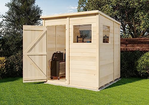 Storehaus Abri de Jardin Style (Toit à Une Pente) en Bois de la Marque Storehaus | Remise à Outils | abri de Jardin Exterieur | cabane de Jardin, Toit monopente, épaisseur de la paroi 12 mm