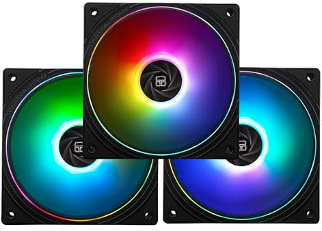 Thermalright TL-S12-S Ventilador de CPU de 120 mm Case Fan ARGB, conector PWM de 4 pines, ventilador de ordenador silencioso con rodamiento S-FDB, hasta 1500 rpm (Pack de 3)