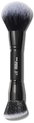 e.l.f. Dual-Ended Cream + Powder Brush, Zwei-In-Eins-Makeup-Pinsel Für Einen Wunderschönen, Luftigen Teint, Vegan & Tierversuchsfrei