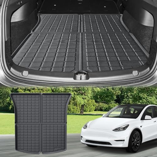 ECOZEN FÜR Tesla Model Y 2021-2024 kofferraumwanne,rutschfeste Schutzmatte,Allwetter Kofferraummatten,hohe Passform, wasserdicht, verschleißfest Modell Y Zubehör 2021 2022 2023 2024