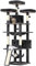 MSmask Arbre à Chat XXL Hauteur 194 cm, Centre d'activité Géant avec 3 Grandes Plate-Formes, 2 Niches Spacieuses, 2 Hamacs et 1 Planche à Gratter, Multi-Niveau avec Poteaux en Sisal, Gris Foncé