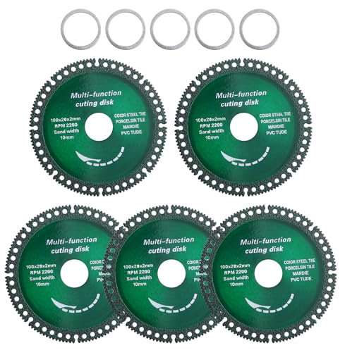 LEONTOOL 5 Packs 4 Inch Indestructible Disc for Grinder 7/8 Angle Grinder Cutting Disc Multifunctional Cutting Saw Blade Cutting Discs for Smooth Cutting, Chamfering, Grinding of All Materials