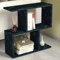 URBNLIVING Bücherregal aus Holz, 2-stöckig, perfekt für Sofa, Beistelltisch, Aufbewahrungslösung, stilvoll und langlebig, ideal für Wohnzimmer oder Schlafzimmer, Heimdekoration (schwarzer Marmor)