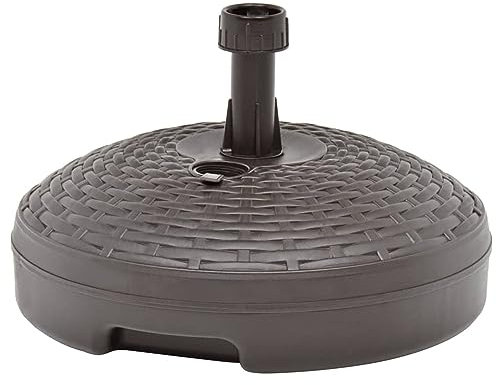 Rantry Sonnenschirmständer für Sand/Wasser, 20 l, braun, Rattan, aus Kunststoff, Gartenschirmständer, Sonnenschirmständer, Schirmständer
