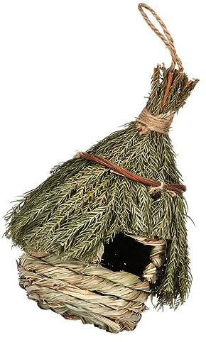 BELLIFFY Outdoor Garden Birds Decor Handcrafted Woven Bird House Seagrass Nest Ornament