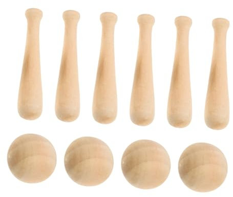 CORHAD 30stücke Mini Unvollendete Holz-basballs Schläger Kreative Bastelornamente Für Handwerk Dekoration Für Zuhause Malen Und Gestalten
