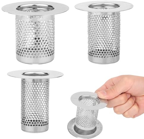 3Pcs Shower Drain Hair Catchers, Shower Drain Cover Sink Strainer, Bathtub Drain Cover, Steel Shower Drain Protector Cover, for Bathroom Shower Bathtub And Kitchen Hair Catcher Easy To Install
