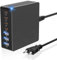 USB C Ladegerät Mehrfach, 100W GaN 7-Port USB Schnellladegerät PD3.0 Mehrfach Ladegerät, Ladestecker USB-C Ladestation, USBC Hub für iPhone iPad Android Samsung Huawei Tablet Kindle Google Handys