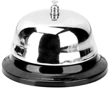 Campanello da Tavolo in Acciaio Inossidabile 8,5 cm – Campanello da Servizio per Reception, Hotel, Ristorante, Cucina, Scuola, Addestramento Animali – Suono Forte e Cristallino