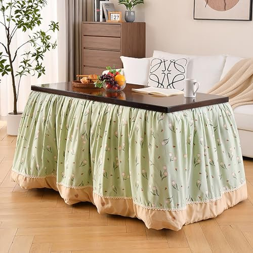 Warmer Tisch Kotatsu-Tisch mit Heizung Quadratischer Futon-Tisch, Faltbares Design Starke Tragfähigkeit und Kein Wackeln, für Zimmer Schlafzimmer Wohnzimmer