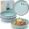 Sänger Bombay Breeze | Pastaschalen 4 teilig, 4x Nudel Schalen aus Steingut, Schüssel Set spülmaschinenfest mikrowellenfest kratzfest, große Schüssel multifunktional blau 800 ml | VALUE COLLECTION