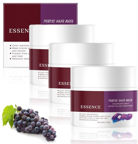 Violette Haarmasken, Violette Kollagen-Haarmasken, Tiefenpflege Und Aufhellung Des Haares Für Blondes, Weißes Oder Graues Haar, Reparierende Haarcreme M-it Avocadoöl Und Sheabutters (3stück)