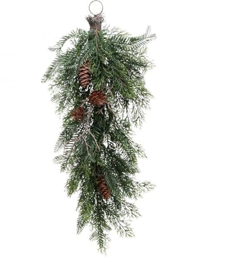 Künstliche Weihnachtszweige mit Zapfen zur Dekoration für Türen und Fenster