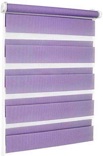 Rolmaxxx ROLLMAXXX Duo-Rollo Doppelrollo Klemmfix ohne Bohren (100 x 220 cm, Violett)