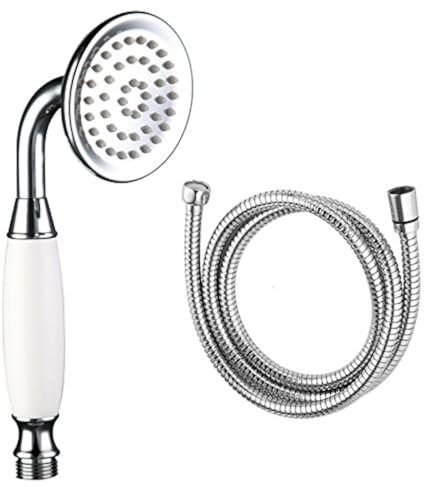 Skybath Metal Brass Shower Head Traditional Handheld Shower Sprayer and 59 Inch Hose Chrome Finish