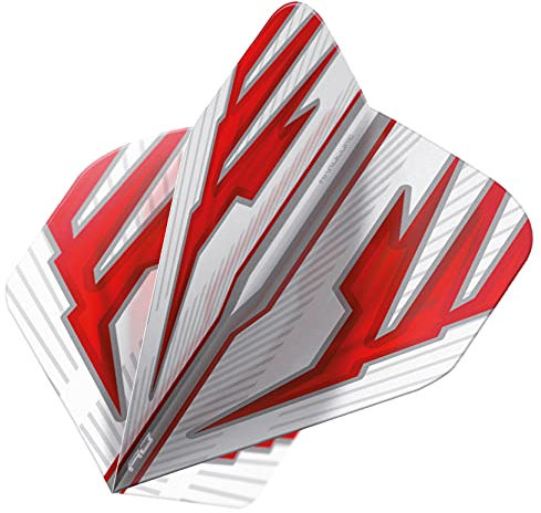 RED DRAGON Hardcore Radical Weiß und Rot Extra Dicke Standard Dart Flights - 4 Sätze pro Packung (12 Flights insgesamt)