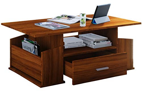 VCM Holz Couchtisch mit ausreichend Stauraum | Maße ca. H. 44 x B. 110 x T. 52 cm | Wohnzimmertisch mit Schublade - Junata