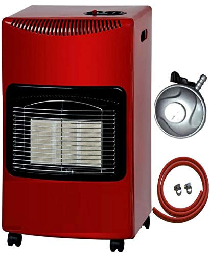 Easyshop NEW CALOR 4.2kw PORTABLE HEATER FREE STANDING HEATING CABINET BUTANE GAS HEATER WITH FREE 1M HOSE AND REGULATOR MULTI COLOURS (Red)