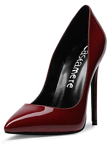 Castamere Scarpe col Tacco da Donna Stiletto Tacco Alto High Heels Sexy Eleganti Scarpe 12CM Tacco Pelle Verniciata Rosso Scarpe EU 37
