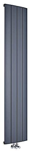 Milano Skye Anthracite Vertical Single Flat Panel Aluminium Radiator - 1800mm x 375mm