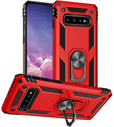 Yiakeng Schutzhülle für Samsung Galaxy S10, Silikon, stoßfest, Stoßdämpfung, Bumper Rüstung Schutzhülle für Samsung Galaxy S10 (rot)