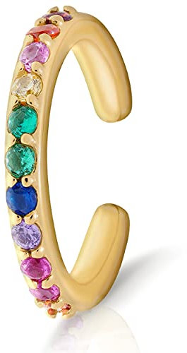 Earcuff „Noemie“ 925er Sterling Silber mit 18K Vergoldung mit Zirkonia Steinen – handgefertigt – in edler Geschenk-box -Must-have für den Sommer