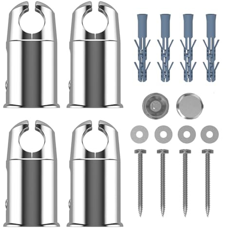 MyHomeware Soportes de abrazadera para radiadores de toallero calentado plano y curvo (cromo, ancho de tubo de 19 mm)