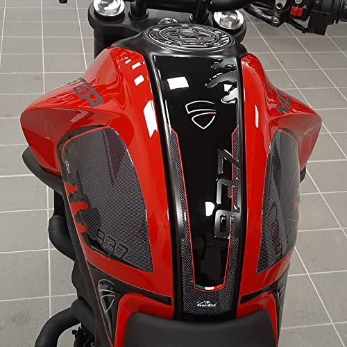 Resin Bike Aufkleber für Motorrad Kompatibel mit Ducati Monster 937 2021-2025. Tankabdeckung vor Stößen und Kratzern. 3D-Harzklebstoff – Stickers - Made in Italy