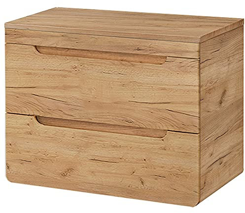 Lomadox Badmöbel Waschtisch Unterschrank Set 81 cm, Wotan Eiche Nb. Dekor, 2 Softclose-Auszüge, B/H/T ca. 81/61,5/46 cm