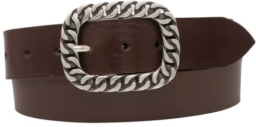 AnnaMatoni Ledergürtel, Made in Germany, echt Leder Gürtel für Damen, 4cm breit, Schließe Nickelfrei (Mokka 690, TW90-105cm Gesamtlänge)