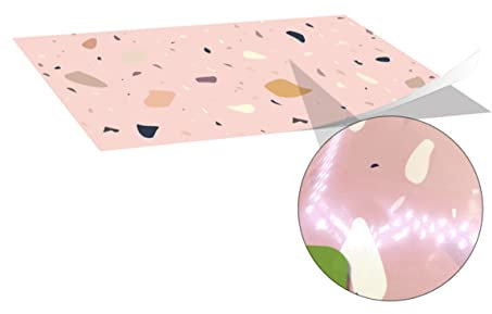 Warmhm 1 Satz Rosa Terrazzo Fliesen Aufkleber Bodenfliesen Schälen Wandfliesen Fliesen Aufkleber Badezimmerfliesenpapier Aufkleber Für Bodenfliesen Fliesenaufkleber Möbel Pvc Wandgemälde