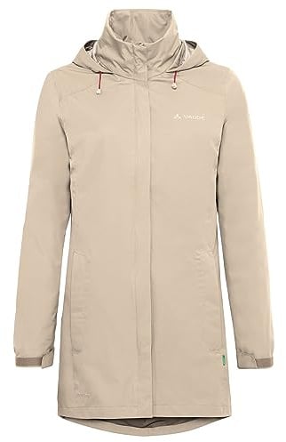 VAUDE Damen Regenjacke Escape Parka, wasserdichter Regen-Parka, atmungsaktiv und winddicht, linen, 46