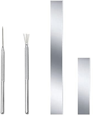 4-teiliges Polymer-Ton-Werkzeug-Set, 2 flexible Karbonstahl-Klingen und 2 Tonnadel-Werkzeuge, Federdraht-Textur-Werkzeug für Ton, DIY-Formen, Modellierung, Modellierzubehör