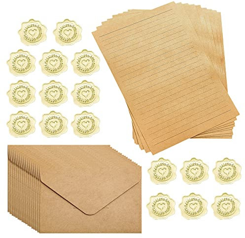 Anyasen Vintage Briefpapier mit Umschlag 20 Vintage Briefpapier Set Briefpapierset Vintage Vintage Schreiben Briefpapier Antik Umschlag Schreibpapier Briefumschläge Vintage mit Altes Papier